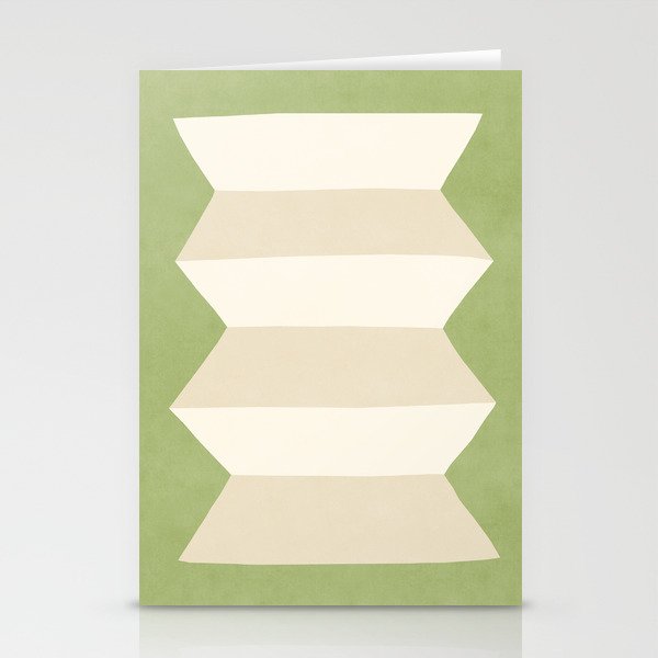 Geometric Vase - White Ivory on Green  Stationery Card Gallery Image 1