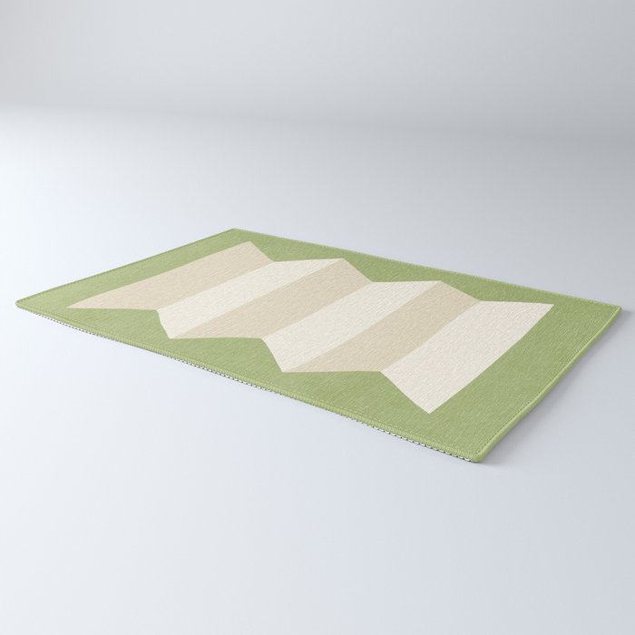 Geometric Vase - White Ivory on Green  Rug Gallery Image 3