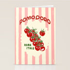 Pomodoro Tomatoes Retro Pink Stripes Stationery Card Gallery Image 2