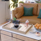 Pomodoro Tomatoes Retro Pink Stripes Serving Tray Gallery Image 2