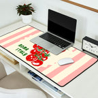 Pomodoro Tomatoes Retro Pink Stripes Desk Mat Gallery Image 2