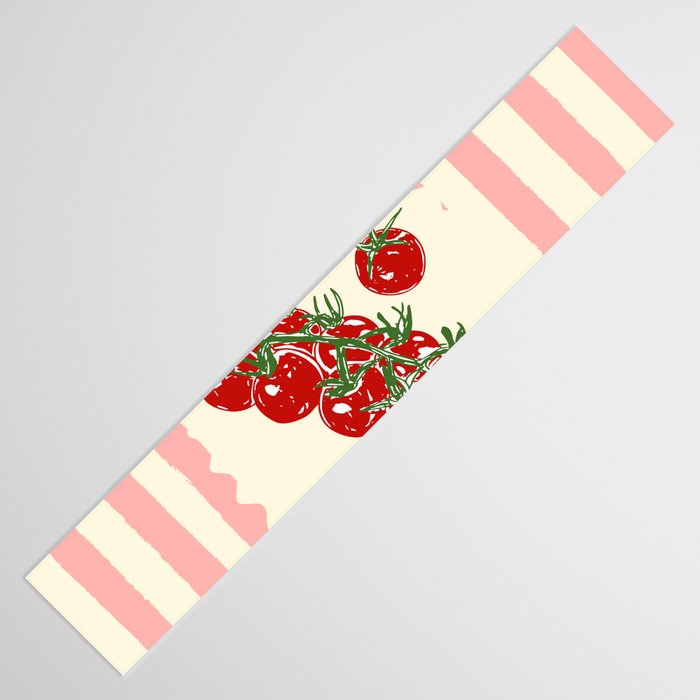 Pomodoro Tomatoes Retro Pink Stripes Table Runner Gallery Image 3