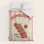 Pomodoro Tomatoes Retro Pink Stripes Duvet Cover Gallery Image 6