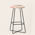 Pomodoro Tomatoes Retro Pink Stripes Stool Gallery Image 1