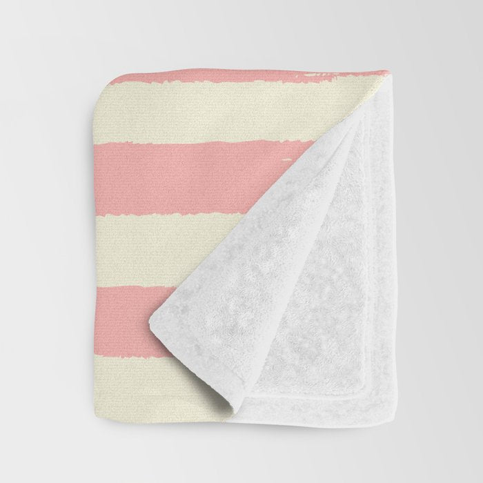 Pomodoro Tomatoes Retro Pink Stripes Throw Blanket Gallery Image 3