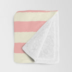 Pomodoro Tomatoes Retro Pink Stripes Throw Blanket Gallery Image 3