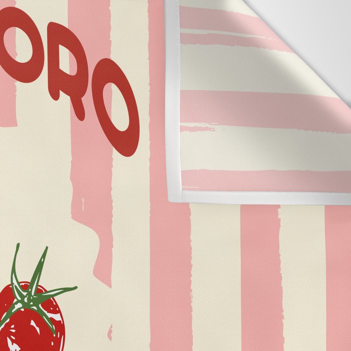 Pomodoro Tomatoes Retro Pink Stripes Wall Tapestry Gallery Image 3