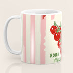 Pomodoro Tomatoes Retro Pink Stripes Coffee Mug Gallery Image 3