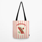 Pomodoro Tomatoes Retro Pink Stripes Tote Bag Gallery Image 2