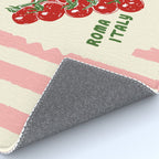 Pomodoro Tomatoes Retro Pink Stripes Rug Gallery Image 4