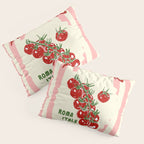 Pomodoro Tomatoes Retro Pink Stripes Pillow Sham Gallery Image 3