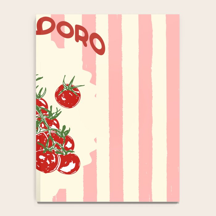 Pomodoro Tomatoes Retro Pink Stripes Notebook Gallery Image 4