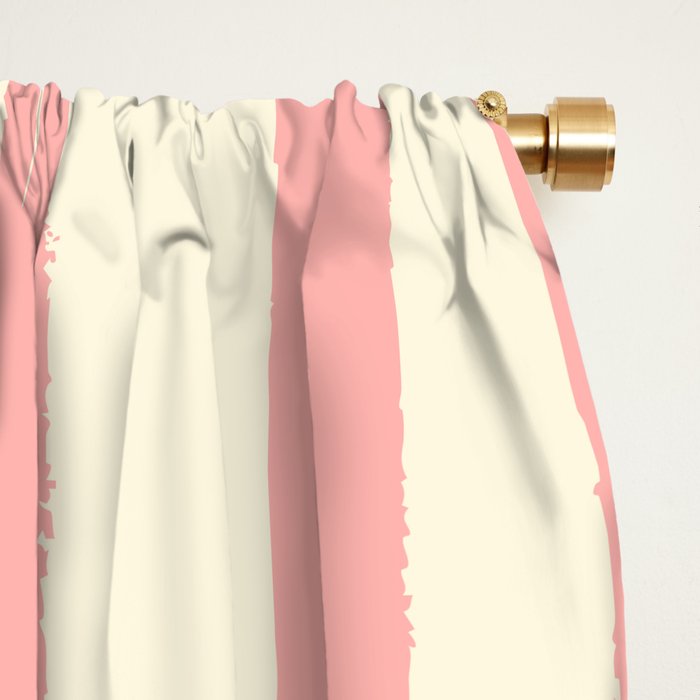 Pomodoro Tomatoes Retro Pink Stripes Window Curtain Gallery Image 2