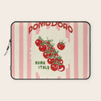 Pomodoro Tomatoes Retro Pink Stripes Laptop Sleeve Gallery Image 1