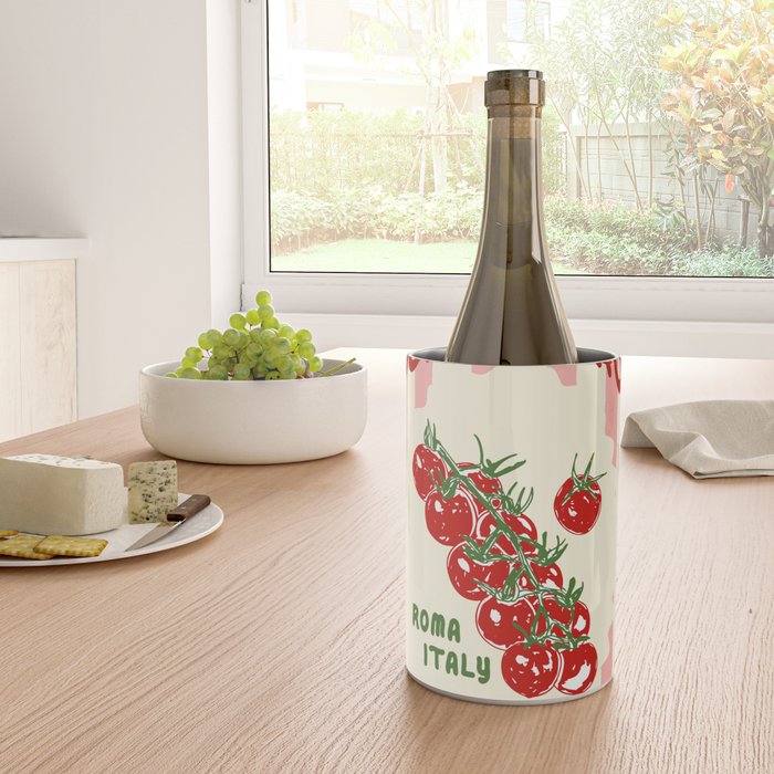 Pomodoro Tomatoes Retro Pink Stripes Wine Chiller Gallery Image 4