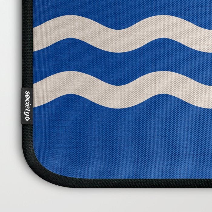 Indigo Waves in Blue and White Laptop Sleeve Gallery Image 3
