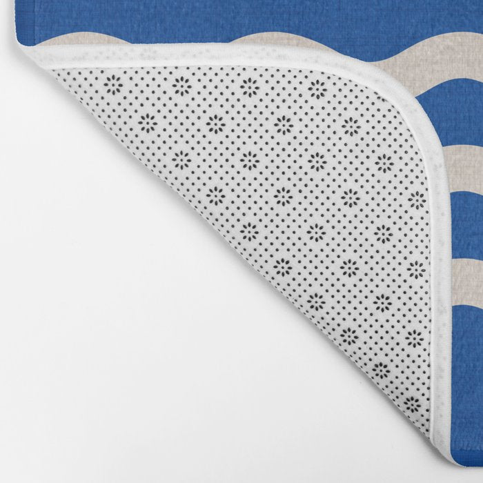 Indigo Waves in Blue and White Bath Mat Gallery Image 2