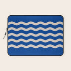 Indigo Waves in Blue and White Laptop Sleeve Gallery Image 1
