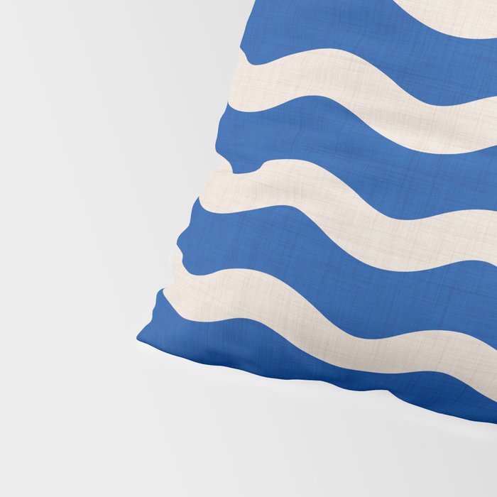Indigo Waves in Blue and White Pillow Sham Gallery Image 4