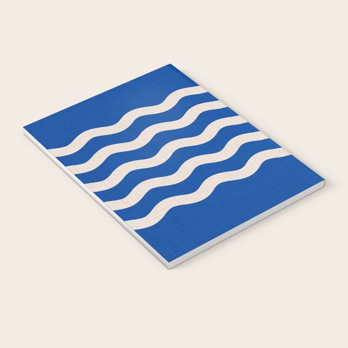 Indigo Waves in Blue and White Notebook Gallery Image 3