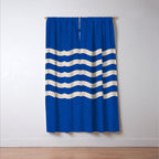 Indigo Waves in Blue and White Window Curtain Gallery Image 3