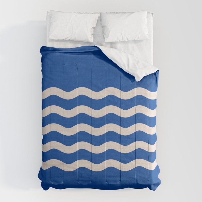 Indigo Waves in Blue and White Comforter Gallery Image 6