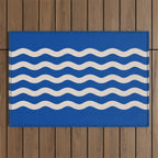 Indigo Waves in Blue and White Outdoor Rug Gallery Image 1