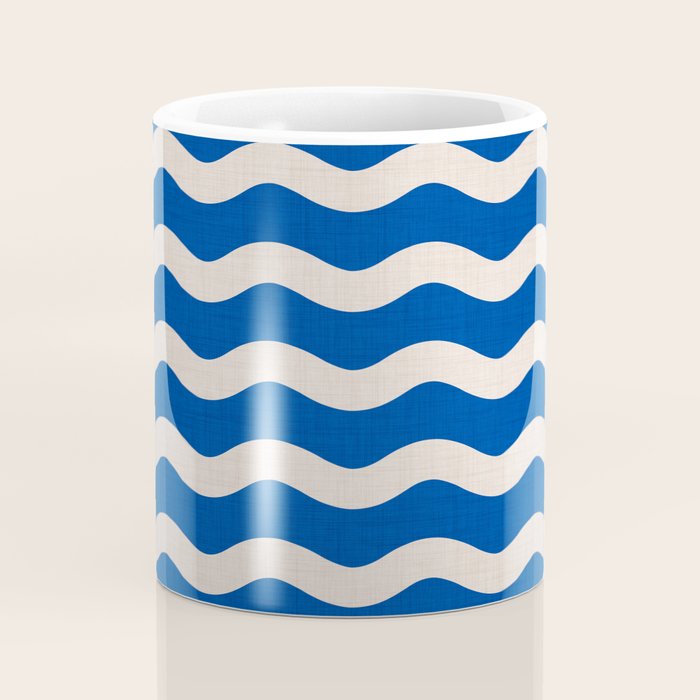 Indigo Waves in Blue and White Coffee Mug Gallery Image 4