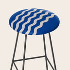 Indigo Waves in Blue and White Stool Gallery Image 2