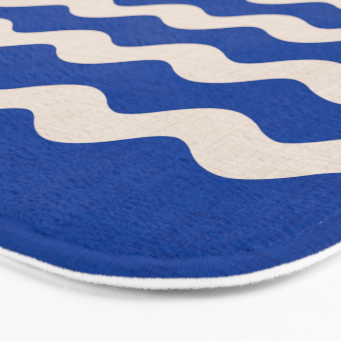 Indigo Waves in Blue and White Bath Mat Gallery Image 3