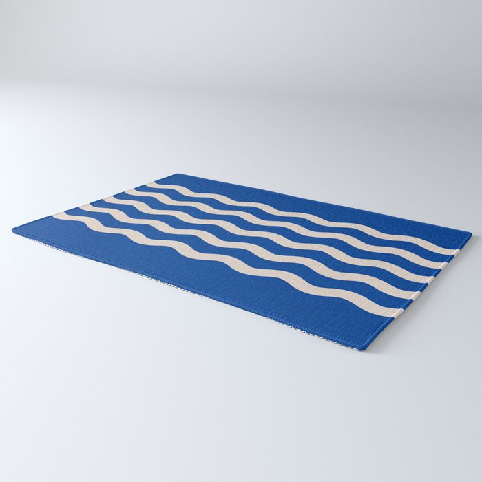 Indigo Waves in Blue and White Rug Gallery Image 3