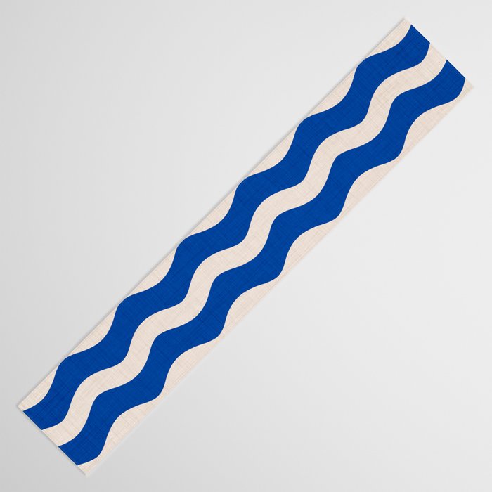 Indigo Waves in Blue and White Table Runner Gallery Image 3