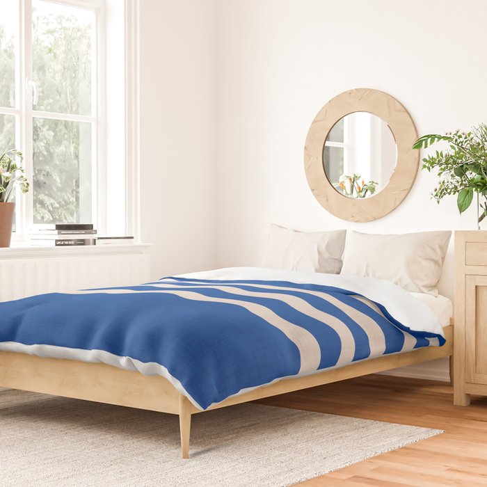 Indigo Waves in Blue and White Duvet Cover Gallery Image 2