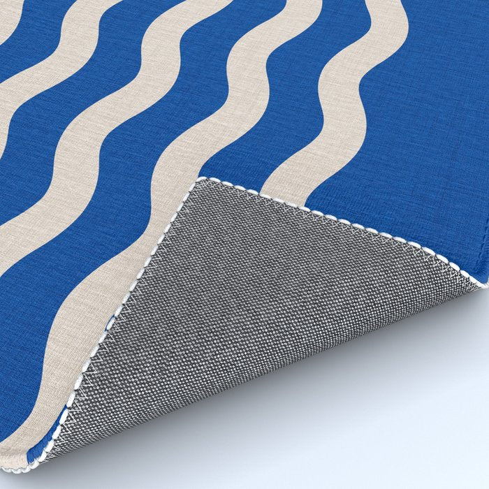 Indigo Waves in Blue and White Rug Gallery Image 4