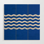 Indigo Waves in Blue and White Wood Wall Art Gallery Image 1