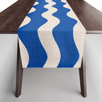 Indigo Waves in Blue and White Table Runner Gallery Image 1
