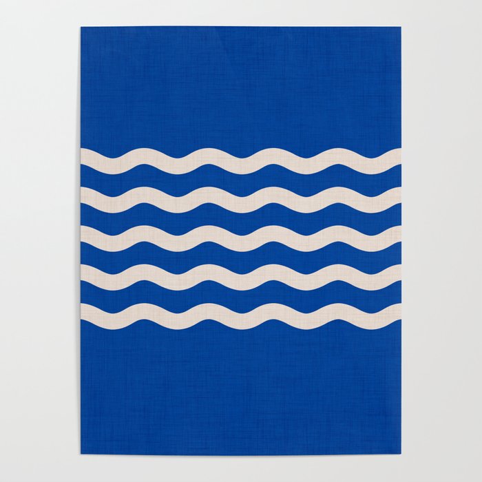 Indigo Waves in Blue and White Poster Gallery Image 1