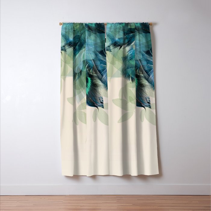 Beautiful Peacock Feathers Window Curtain Gallery Image 3