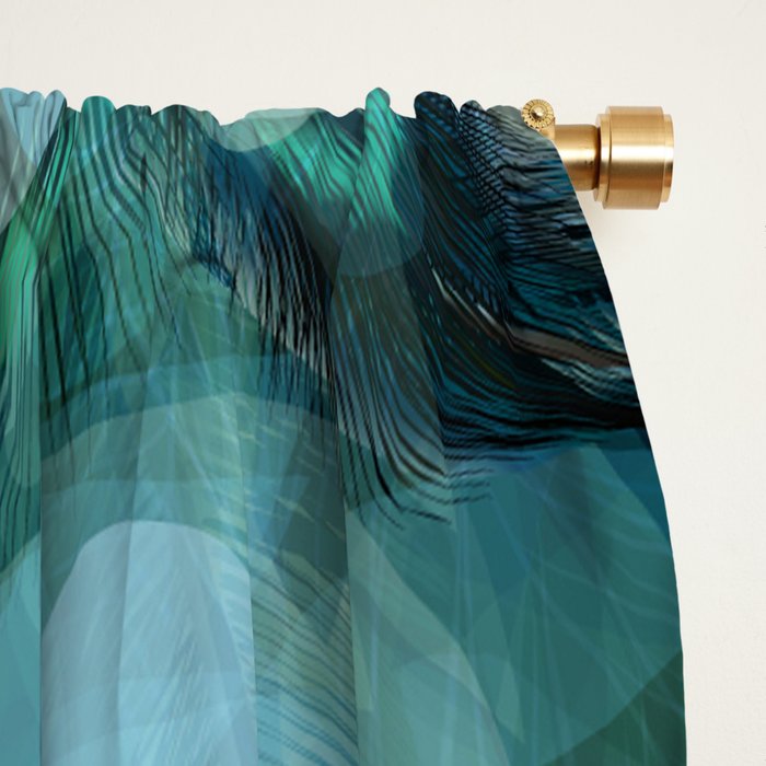 Beautiful Peacock Feathers Window Curtain Gallery Image 2