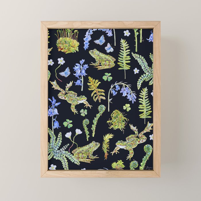 Frolicking Frogs and Ferns Mini Art Print Gallery Image 1