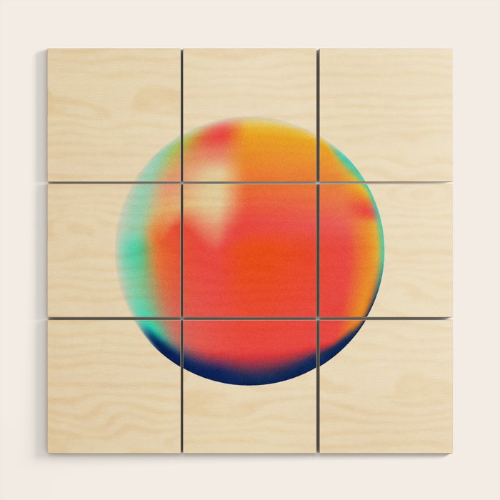 Bright Gradient Sphere  Wood Wall Art Gallery Image 1