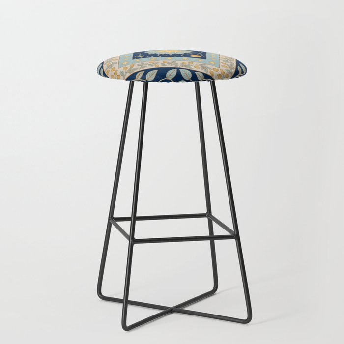 Sun Moon and Stars Celestial Blue Stool Gallery Image 1