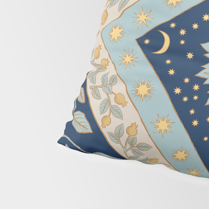 Sun Moon and Stars Celestial Blue Pillow Sham Gallery Image 4