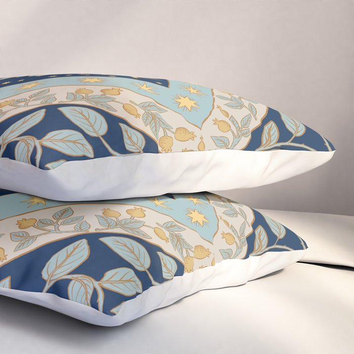 Sun Moon and Stars Celestial Blue Pillow Sham Gallery Image 3