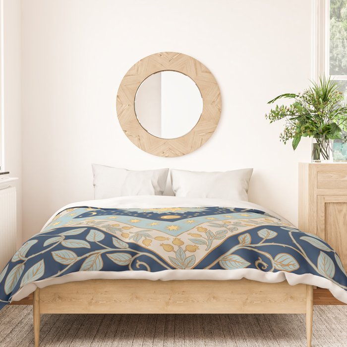 Sun Moon and Stars Celestial Blue Duvet Cover Gallery Image 3