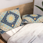 Sun Moon and Stars Celestial Blue Pillow Sham Gallery Image 2