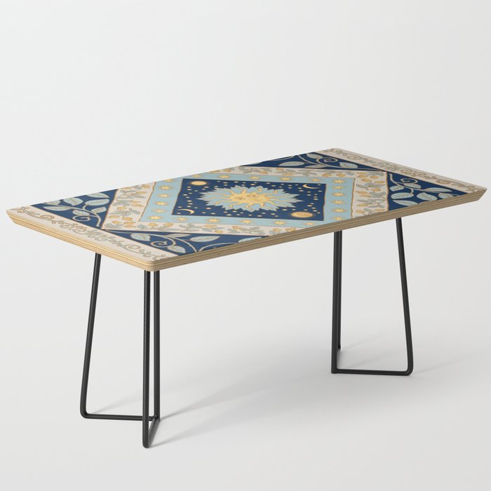 Sun Moon and Stars Celestial Blue Coffee Table Gallery Image 1