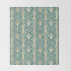 Art Deco Diamonds in Teal and Gold Throw Blanket Gallery Image 2