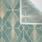 Art Deco Diamonds in Teal and Gold Wall Tapestry Gallery Image 3
