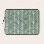 Art Deco Diamonds in Teal and Gold Laptop Sleeve Gallery Image 1